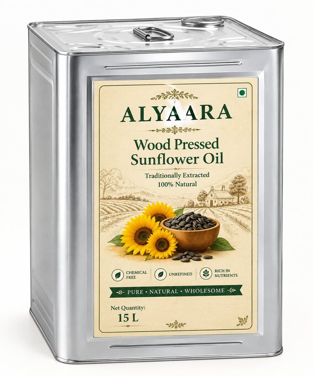 Alyaara cold pressed sunflower oil 15 L tin
