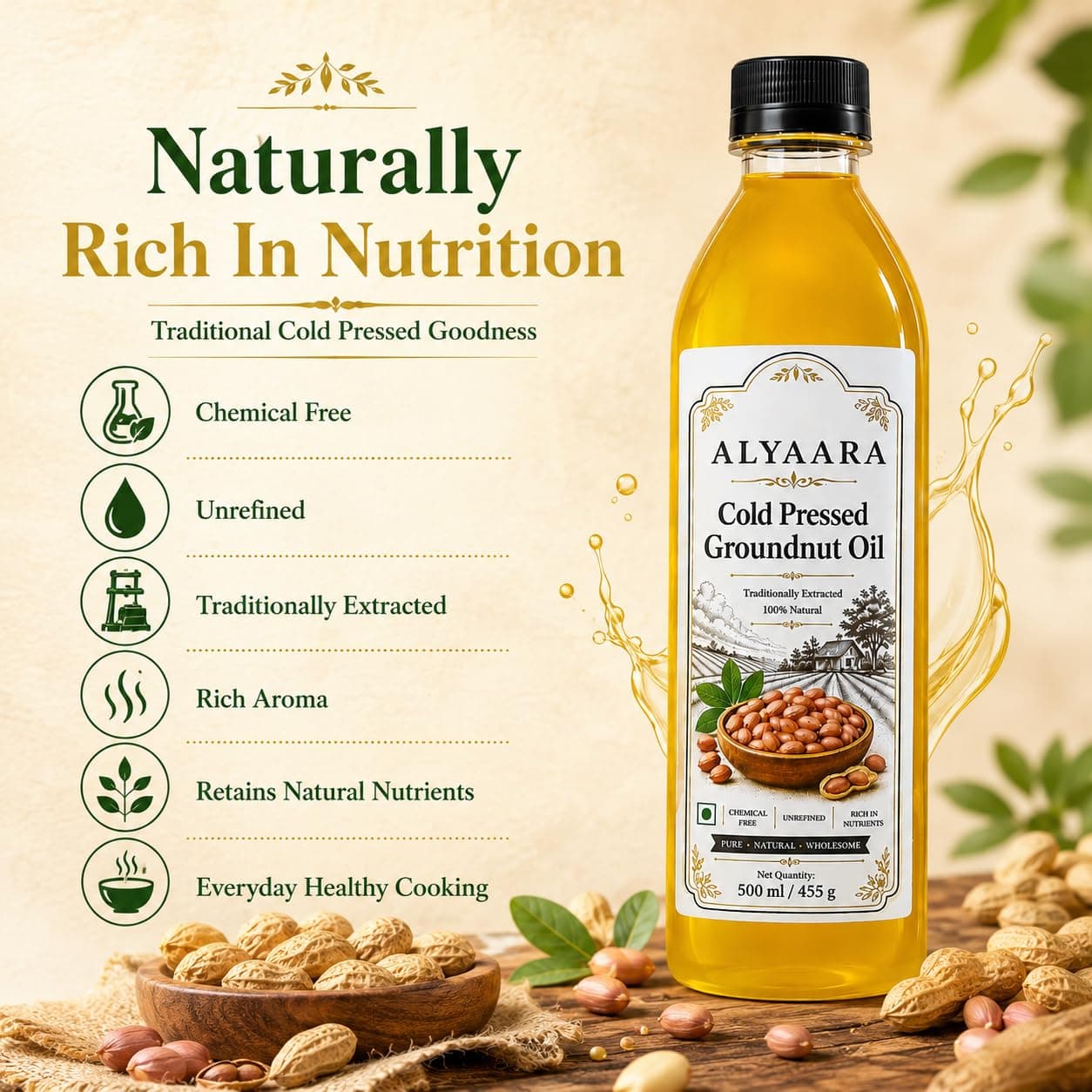 Cold-Pressed Groundnut Oil