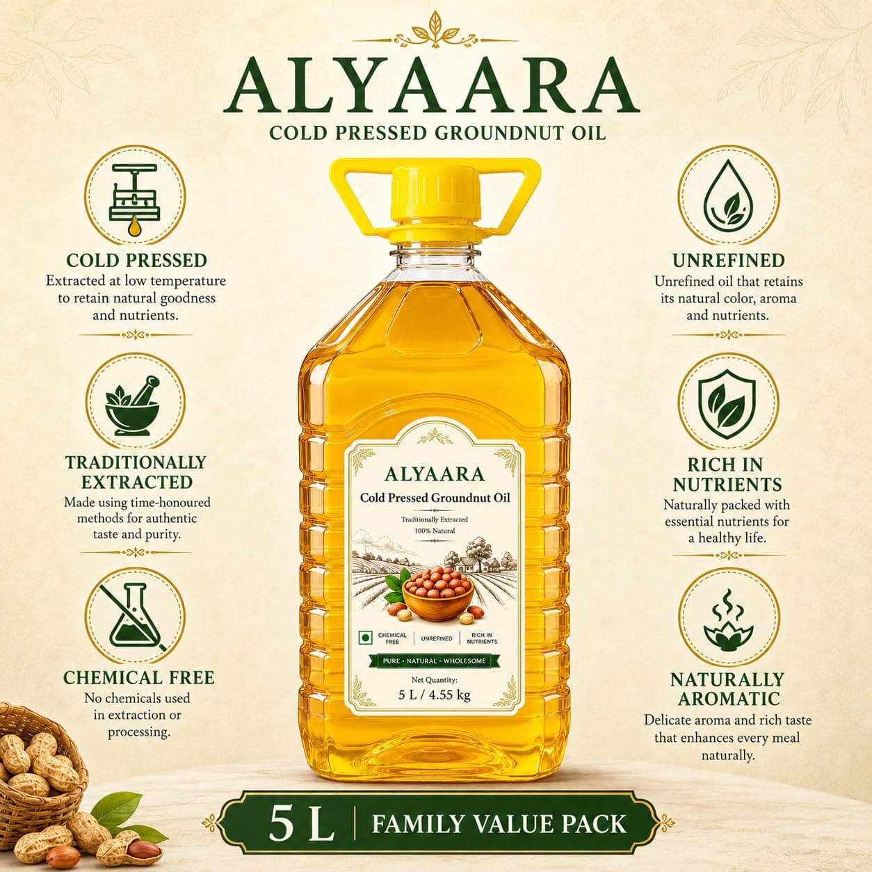 Cold-Pressed Groundnut Oil